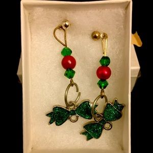 OOAK handmade Christmas earrings
